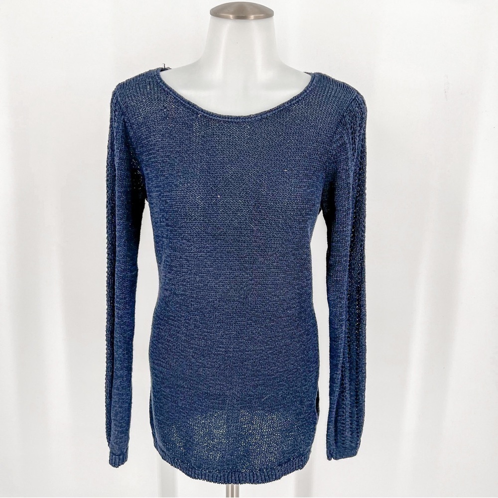Rachel Zoe Navy Open Knit Sweater